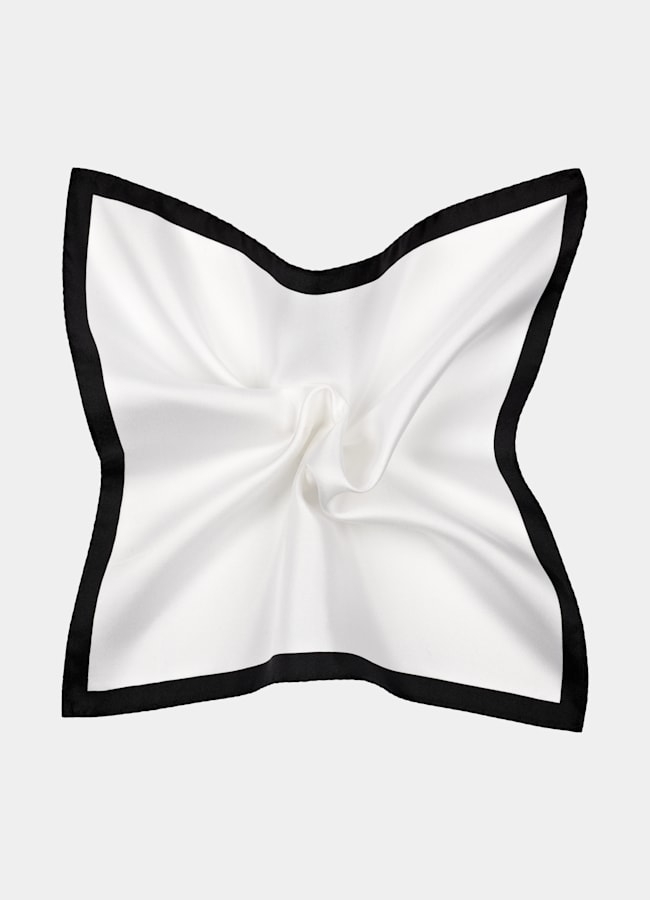 SUITSUPPLY Pure Silk by Canepa, Italy White Pocket Square